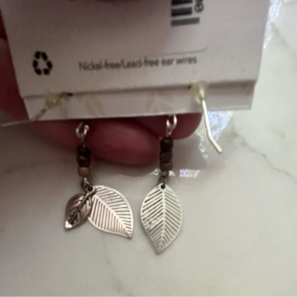 World Finds Leaf Earrings - Picture 3 of 3